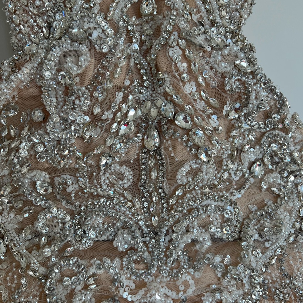 Albina Dyla Strapless Mini Reception Wedding Dress - Picture 5 of 11
